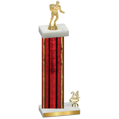 Accented Single Red Glacier Year Rugby Trophy