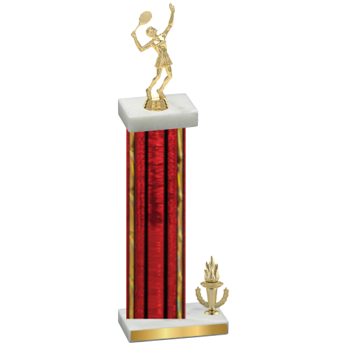 Accented Single Red Glacier Victory Tennis Trophy