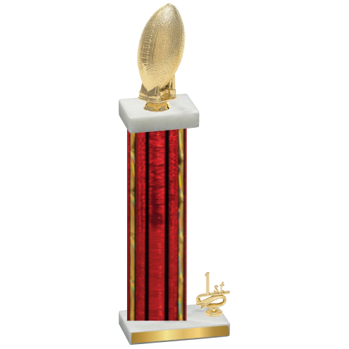 Accented Single Red Glacier First Place Football Trophy