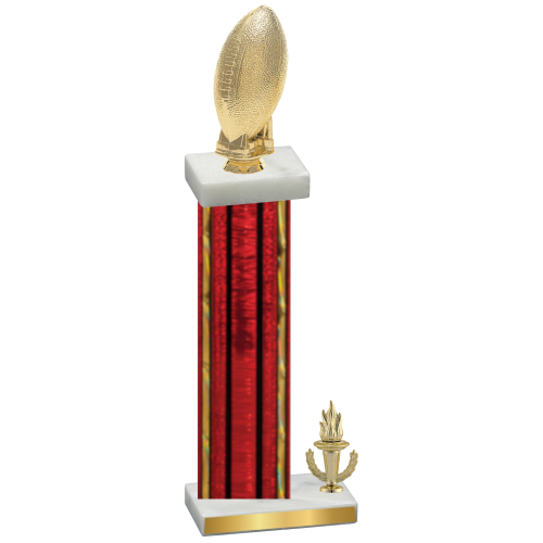 Accented Single Red Glacier Victory Football Trophy