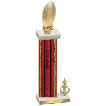 Accented Single Red Glacier Victory Football Trophy