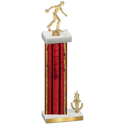 Accented Single Red Glacier Victory Bowling Trophy