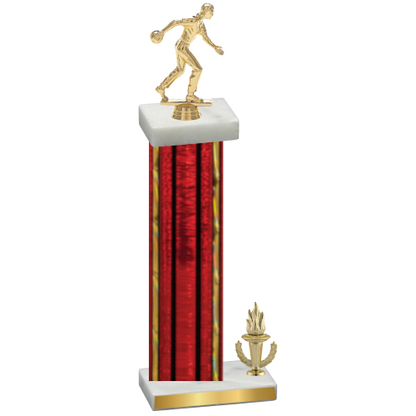 Accented Single Red Glacier Victory Bowling Trophy