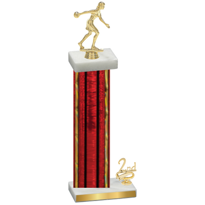 Accented Single Red Glacier Second Place Bowling Trophy