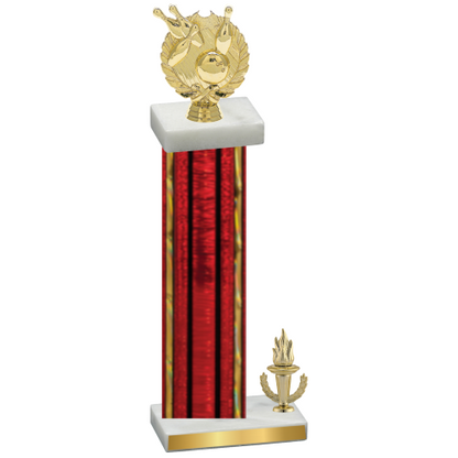 Accented Single Red Glacier Victory Bowling Trophy