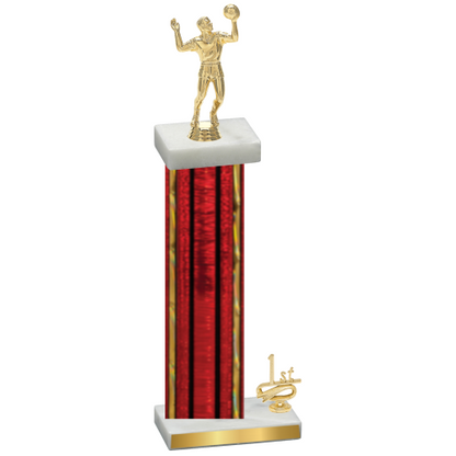 Accented Single Red Glacier First Place Volleyball Trophy