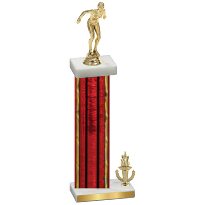 Accented Single Red Glacier Victory Tennis Trophy