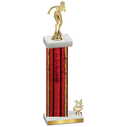 Accented Single Red Glacier Year Tennis Trophy