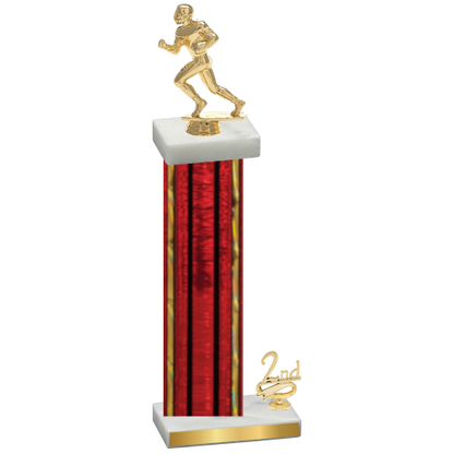 Accented Single Red Glacier Second Place Football Trophy