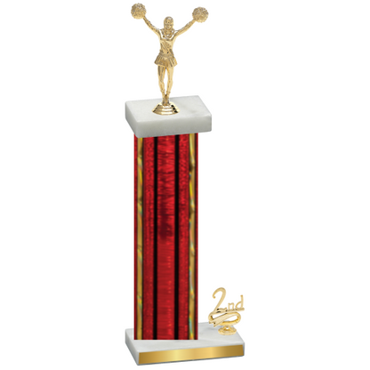 Accented Single Red Glacier Second Place Cheerleading Trophy