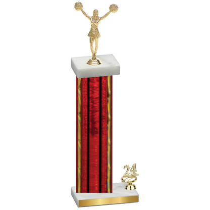 Accented Single Red Glacier Year Cheerleading Trophy