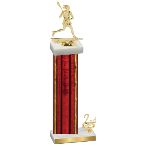 Accented Single Red Glacier Second Place Lacrosse Trophy