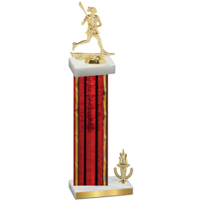 Accented Single Red Glacier Victory Lacrosse Trophy