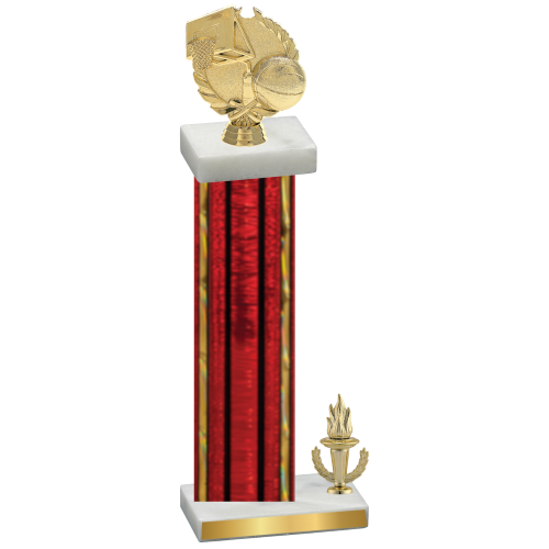 Accented Single Red Glacier Victory Basketball Trophy
