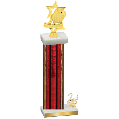 Accented Single Red Glacier Second Place Pickleball Trophy