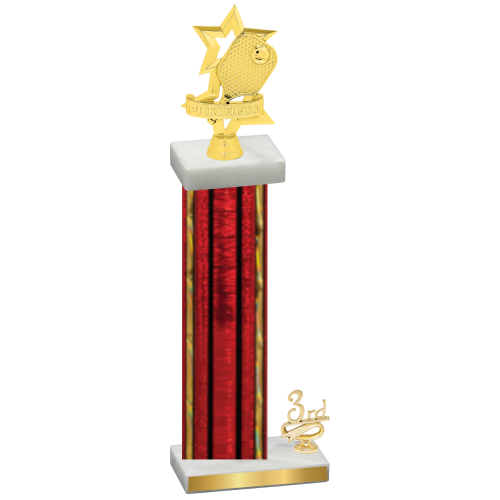 Accented Single Red Glacier Third Place Pickleball Trophy