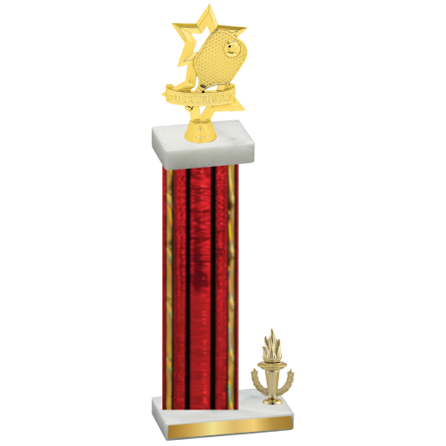 Accented Single Red Glacier Victory Pickleball Trophy