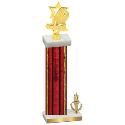Accented Single Red Glacier Victory Pickleball Trophy