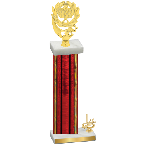 Accented Single Red Glacier First Place Pickleball Trophy