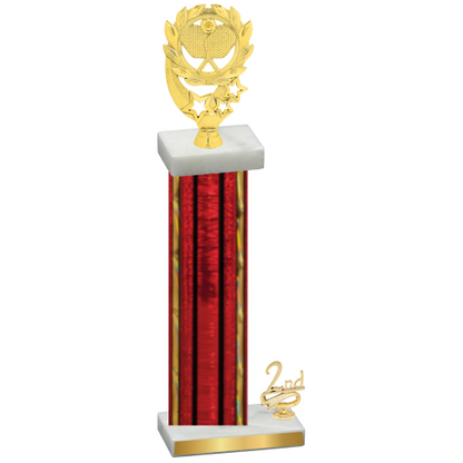 Accented Single Red Glacier Second Place Pickleball Trophy