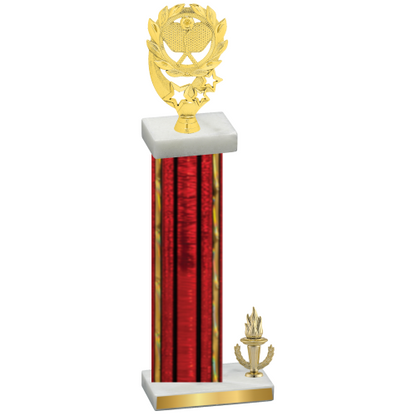 Accented Single Red Glacier Victory Pickleball Trophy