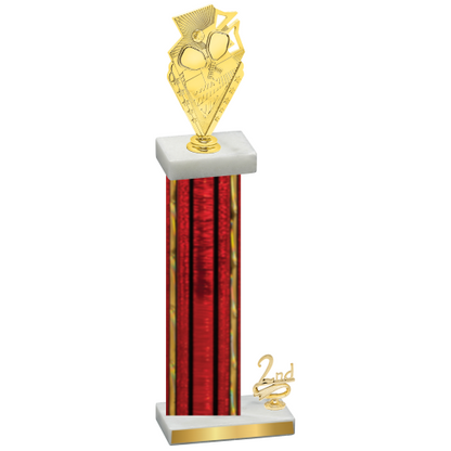 Accented Single Red Glacier Second Place Pickleball Trophy