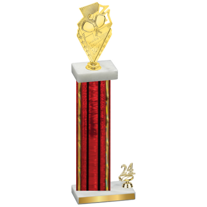 Accented Single Red Glacier Year Pickleball Trophy