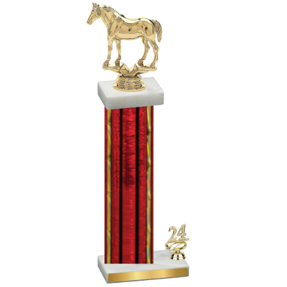 Accented Single Red Glacier Year Horses Trophy