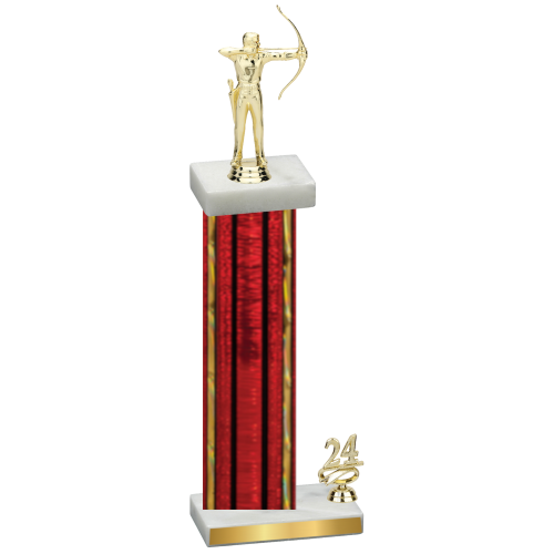 Accented Single Red Glacier Year Archery Trophy