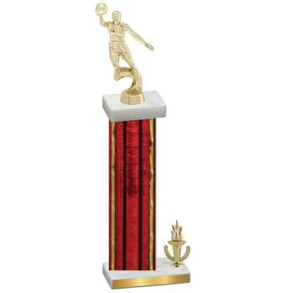 Accented Single Red Glacier Victory Basketball Trophy