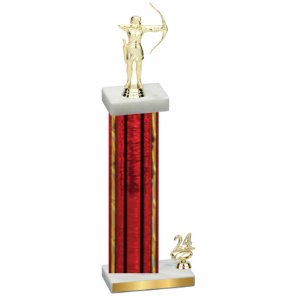 Accented Single Red Glacier Year Archery Trophy