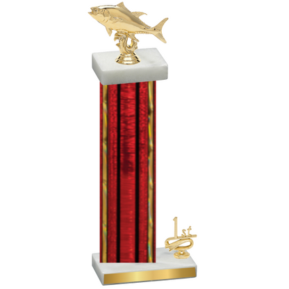 Accented Single Red Glacier First Place Fishing Trophy