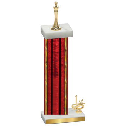 Accented Single Red Glacier First Place Chess Trophy