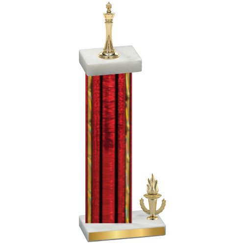 Accented Single Red Glacier Victory Chess Trophy