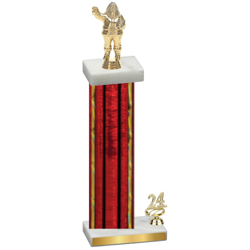 Accented Single Red Glacier Year Holiday Trophy