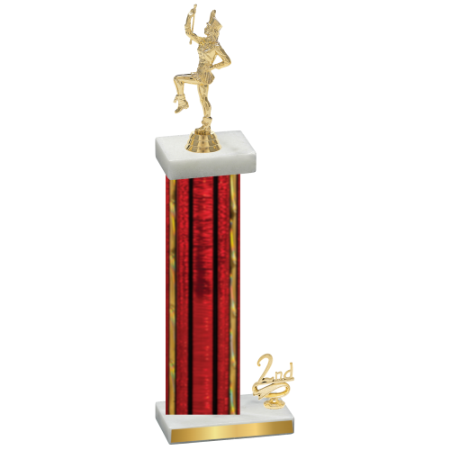 Accented Single Red Glacier Second Place Majorette Trophy