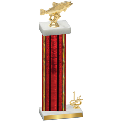 Accented Single Red Glacier First Place Fishing Trophy