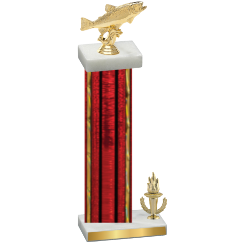 Accented Single Red Glacier Victory Fishing Trophy