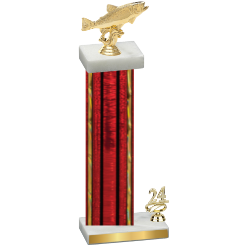 Accented Single Red Glacier Year Fishing Trophy