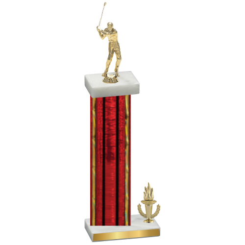 Accented Single Red Glacier Victory Golf Trophy