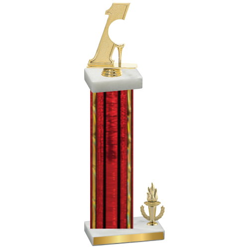 Accented Single Red Glacier Victory Golf Trophy