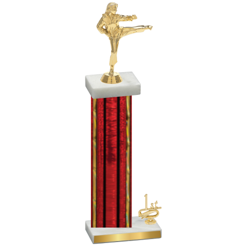 Accented Single Red Glacier First Place Karate Trophy