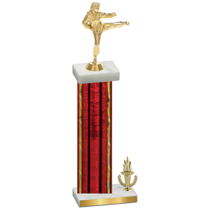 Accented Single Red Glacier Victory Karate Trophy
