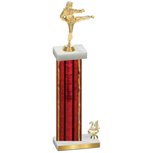 Accented Single Red Glacier Year Karate Trophy