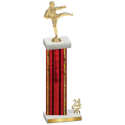 Accented Single Red Glacier Year Karate Trophy