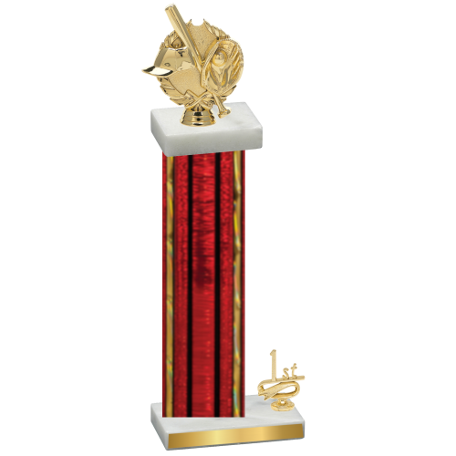 Accented Single Red Glacier First Place Baseball Trophy