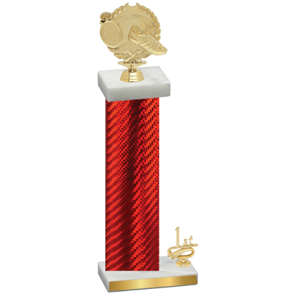 Accented Single Red Carbon Fiber First Place Running Trophy