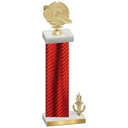 Accented Single Red Carbon Fiber Victory Running Trophy