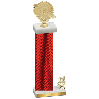 Accented Single Red Carbon Fiber Year Running Trophy