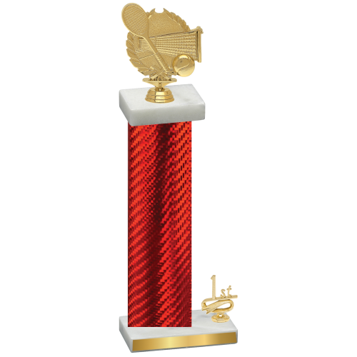 Accented Single Red Carbon Fiber First Place Tennis Trophy